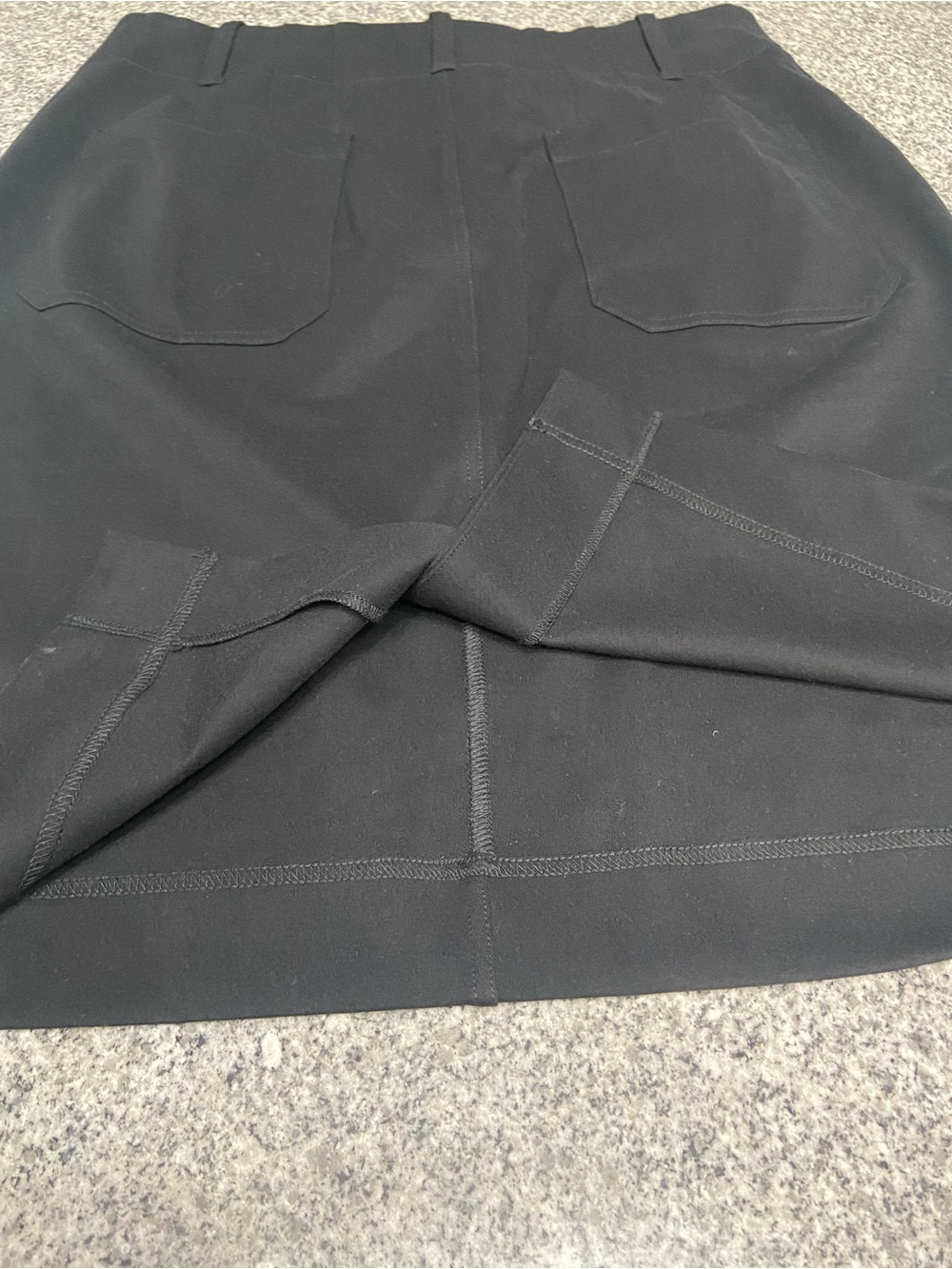 MAEVE by Anthropologie Black Skirt W/Front & Back Patch Pockets Career Comfy  LP - Picture 9 of 13